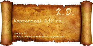 Kapronczai Dóra névjegykártya